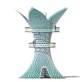 Modern tower petal shape observation tower 3d model