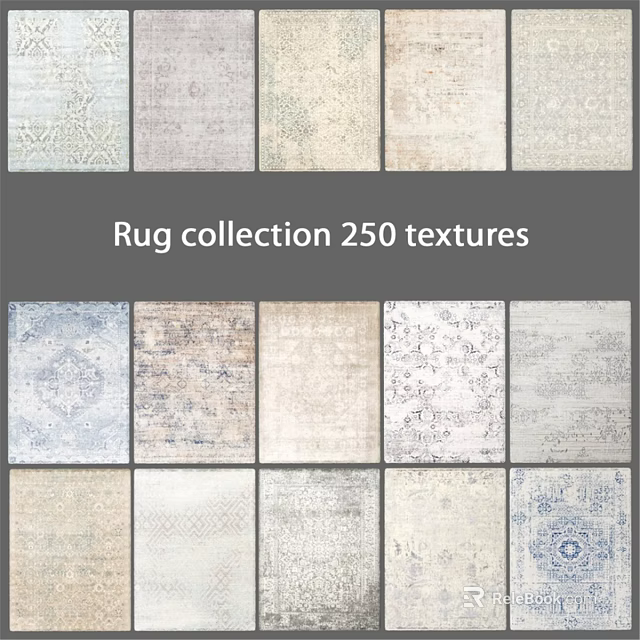 Square Rug Collection Showcasing 250 Different Textures And Patterns 3d model 