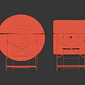 Red Foldable Modern Round And Square Table And Chair Set For Indoor Outdoor Areas