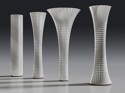 Decorative column Perforated aluminum plate column Hollow transparent column Shape column model