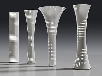 Decorative column Perforated aluminum plate column Hollow transparent column Shape column 3d model