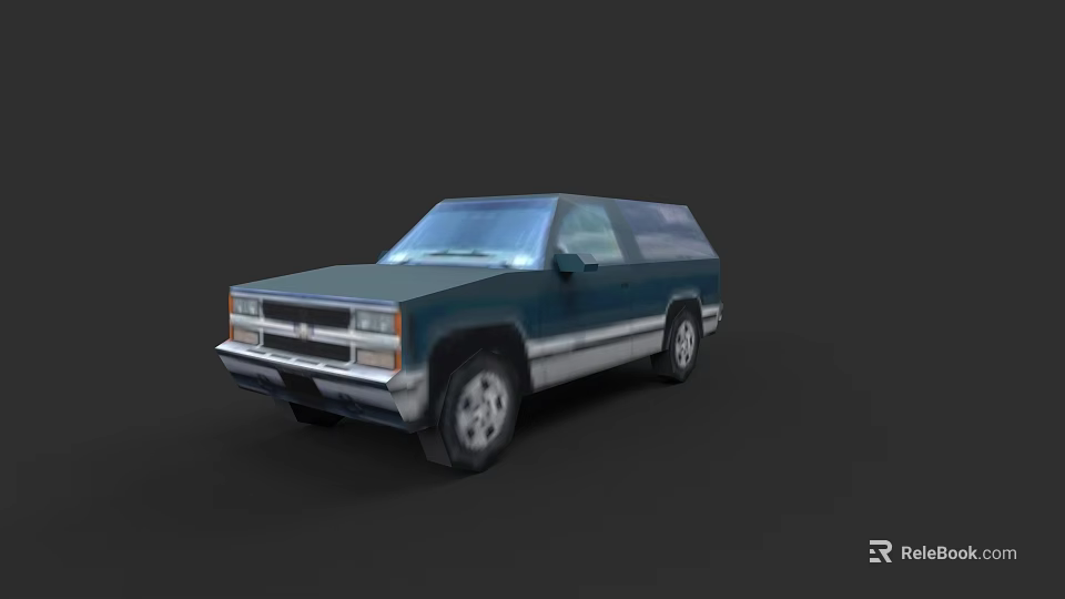 Vintage Teal Pickup Truck With White Trim And Classic Exterior Design 3d model 