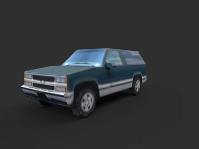 Vintage Teal Pickup Truck With White Trim And Classic Exterior Design 3d model