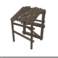 Rustic Vintage Wooden Small Table With Plank Top And Simple Structure