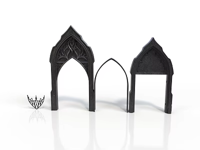Gothic Architectural Arches Design With Ornate Carvings And Small Decorative Element 3d model