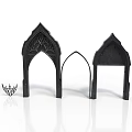 Gothic Architectural Arches Design With Ornate Carvings And Small Decorative Element 3d model