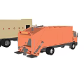 Yellow Orange And Beige Garbage Trucks For Waste Management Services 3d model