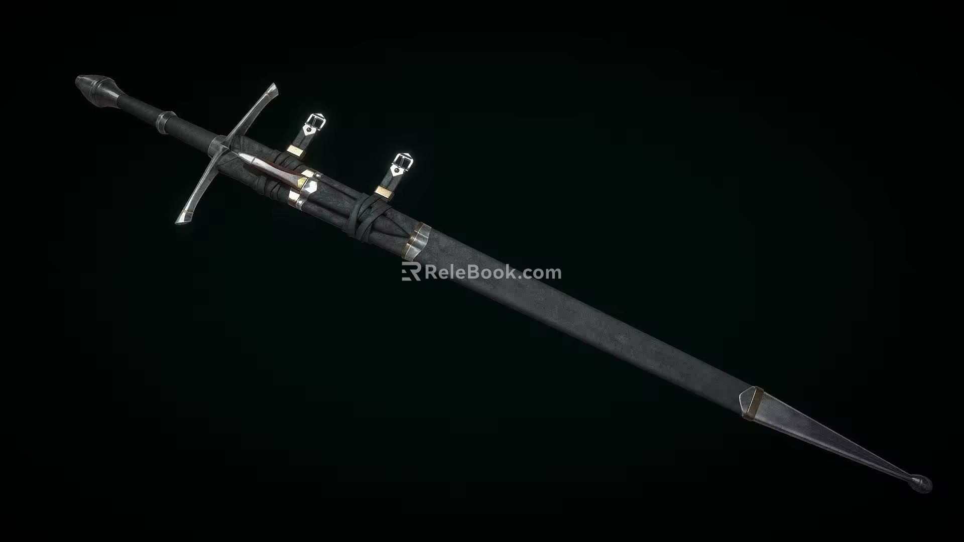 Strider sword with sheath and knife 3d model