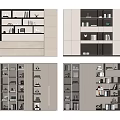 Modern Bookcase Interior Design With Multiple Shelves Books And Decorative Items 3d model