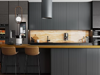 Italian Light Luxury Kitchen Island Sideboard 3d model