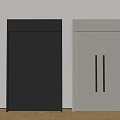 Modern Double Doors With Dark And Light Finishes And Vertical Handles In Interior Space