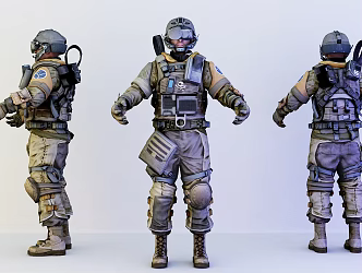 Modern Man Special Forces Characters 3d model