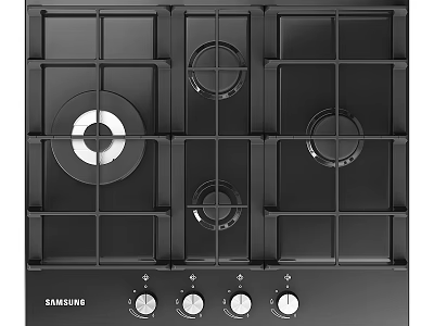 Samsung Black Gas Hob With Four Burners And Control Knobs For Kitchen Use 3d model