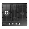 Samsung Black Gas Hob With Four Burners And Control Knobs For Kitchen Use