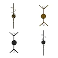 Modern Spiral Geometric Wall Lamps With Metal Gold Black Design For Home Interior