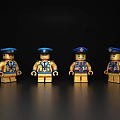 Four Piece Lego Police Figurine Set Decorative Collectible Display Ornaments for Home Decor