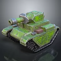Green Military Tank 3D Model With Cannon Tracks And Detailed Armored Design