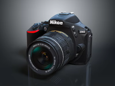 Nikon D3500 Digital Camera With AF P 18 55mm Lens And Black Body 3d model Nikon D3500 Digital Camera With AF P 18 55mm Lens And Black Body 3d model