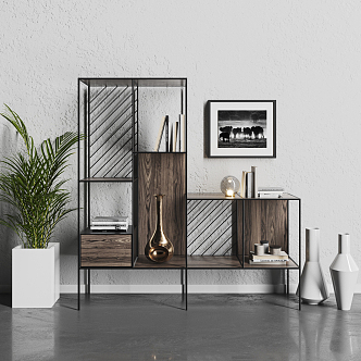 Modern Storage Rack Decorative Rack 3d model