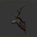 Rustic Deer Head Mount Wall Decor With Wooden Plaque And Antlers For Home Interior