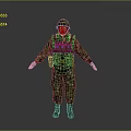 Man In Camouflage Military Uniform With Helmet And Tactical Vest Standing