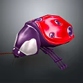Vibrant Red And Purple Ladybug With Spotted Shell And Purple Legs Design