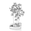 Beautiful Bonsai Potted Plant with White Orchids Green Leaves and Long Stems