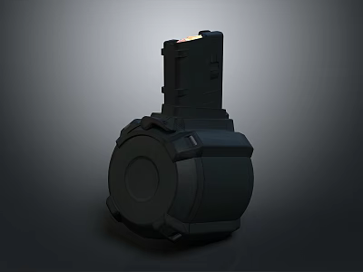 Black Tactical Explosive Weapon With Circular Base And Glowing Top Structure 3d model