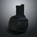 Black Tactical Explosive Weapon With Circular Base And Glowing Top Structure 3d model