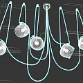 Modern Chandelier Design With Multiple Pendant Lights And Glass Shades For Home Decor