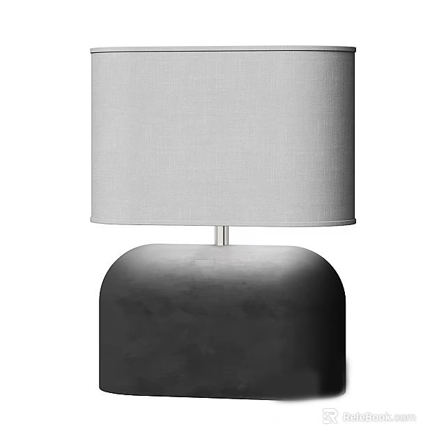 Modern Minimalist Table Lamp With White Lampshade And Dark Base Design 3d model