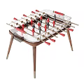 Foosball Table Game Equipment with Wooden Legs Transparent Tabletop and Red Black Players