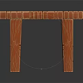 Rustic Wooden Table With Natural Grain Plank Top And Four Legs Design
