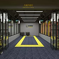 Spacious Auto 4S Shop Interior With Yellow Service Area And Bright Ceiling Lighting