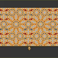 Ornate Storage Box With Colorful Geometric Patterns Orange Yellow Red Blue Accents Gold Trim