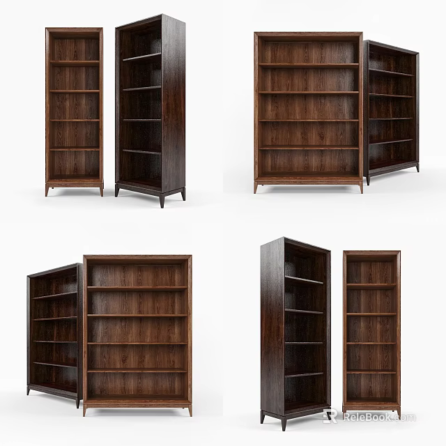 Modern Wooden Decorative Cabinet With Multi Layer Open Shelves For Home 3d model 