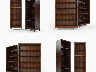 Modern Wooden Decorative Cabinet With Multi Layer Open Shelves For Home 3d model