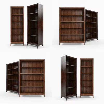 Modern Wooden Decorative Cabinet With Multi Layer Open Shelves For Home 3d model