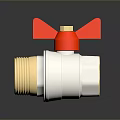 Brass Ball Valve With Red Handle And White Body For Plumbing Applications