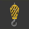 Industrial Yellow Crane Hook with Black Stripes for Heavy Duty Lifting Applications