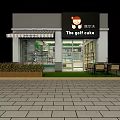 Sweet Dessert Shop Interior With Green Plant Ceiling Glass Display Cases And Counter