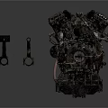 Vintage Rusty Weapon Engine With Piston Parts And Mechanical Components