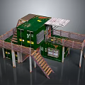 Rural Self Built House Converted From Green Containers With Wooden Balcony And Stacked Structure