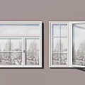 Modern casement window combination 3d model