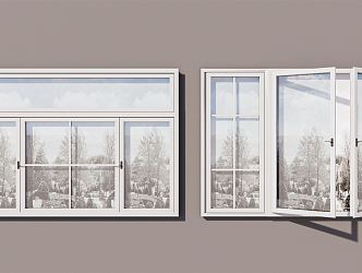 Modern casement window combination 3d model