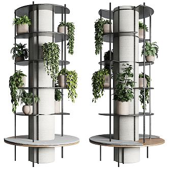 Modern Pillar Green Plant Green Plant Frame Decorative Green Plant Frame Office Pillar Green Plant Frame 3d model