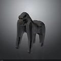 Low Poly 3D Gorilla Character Model With Gray Background And Smooth Surface 3d model