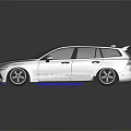 Black Volvo Estate Wagon With Roof Rack Large Wheels Tinted Windows And Reflection