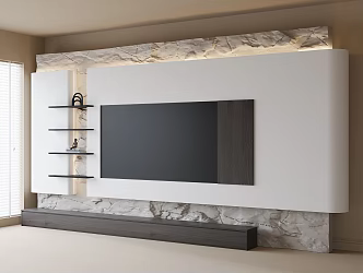 TV background wall TV wall 3d model
