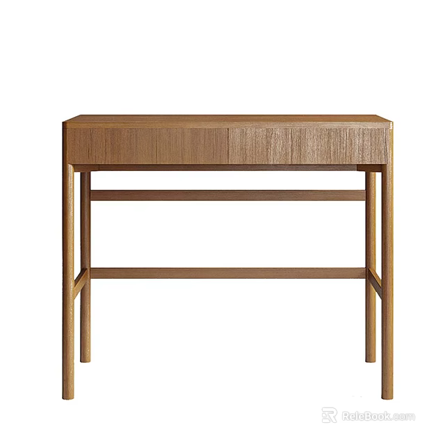 Minimalist Wooden Console Table With Natural Wood Texture For Home Entryway Decor 3d model 